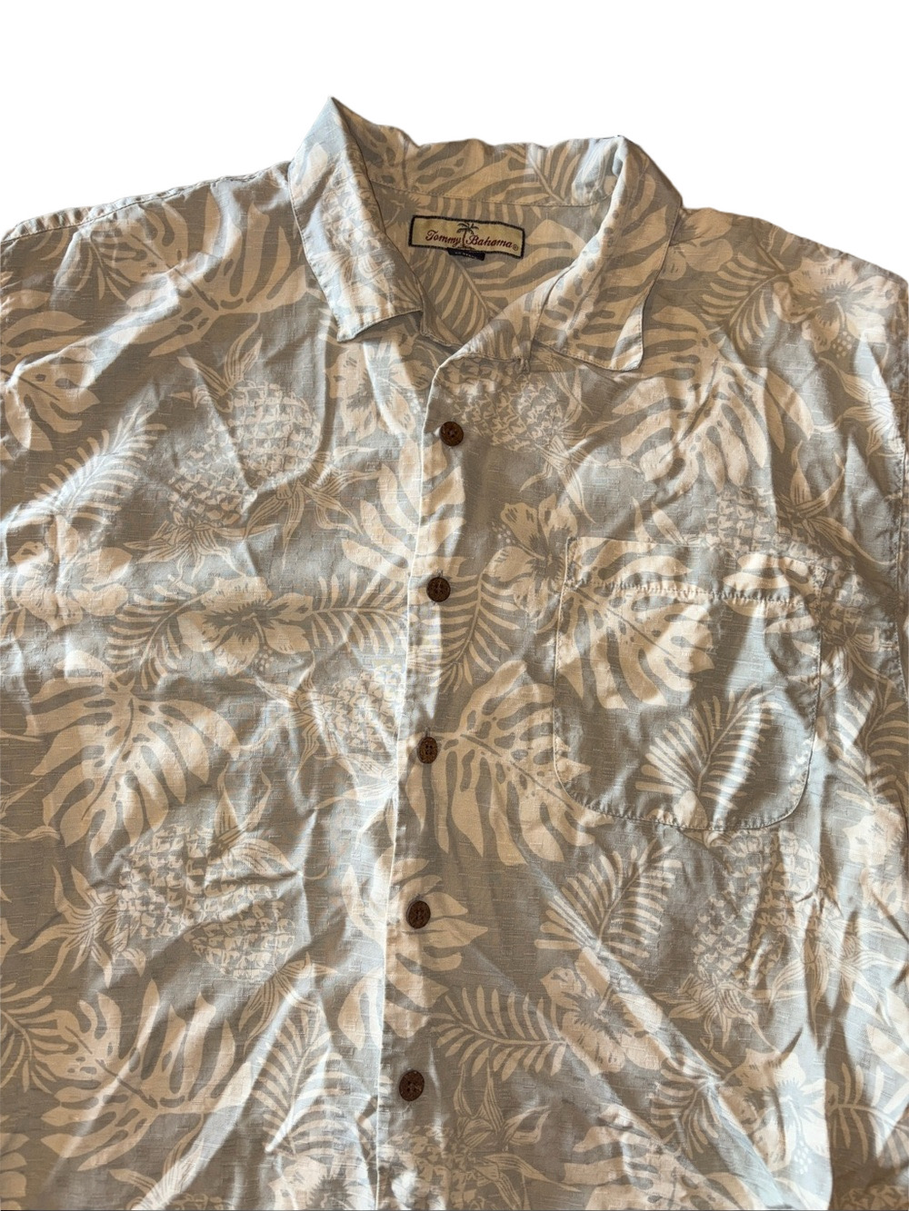 Tommy Bahama L 100% Silk Hawaiian Camp Shirt Tropical Floral Aloha